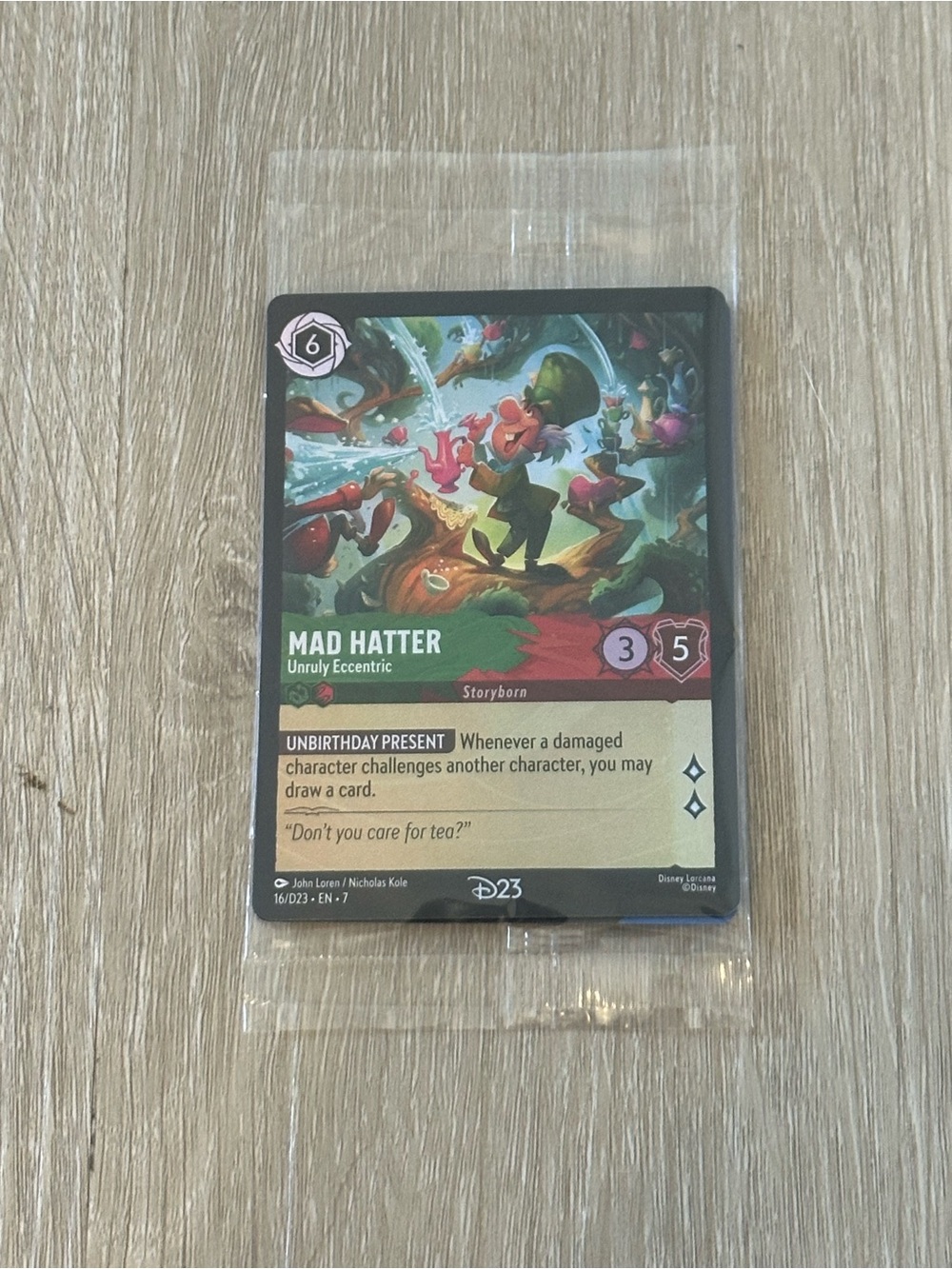 Disney Lorcana Mad Hatter Unruly Eccentric D23 Promo Card 16/D23 Factory Sealed